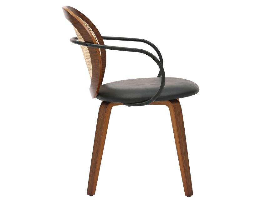 Orias Dining Chair, Set of 2 in Walnut and Black