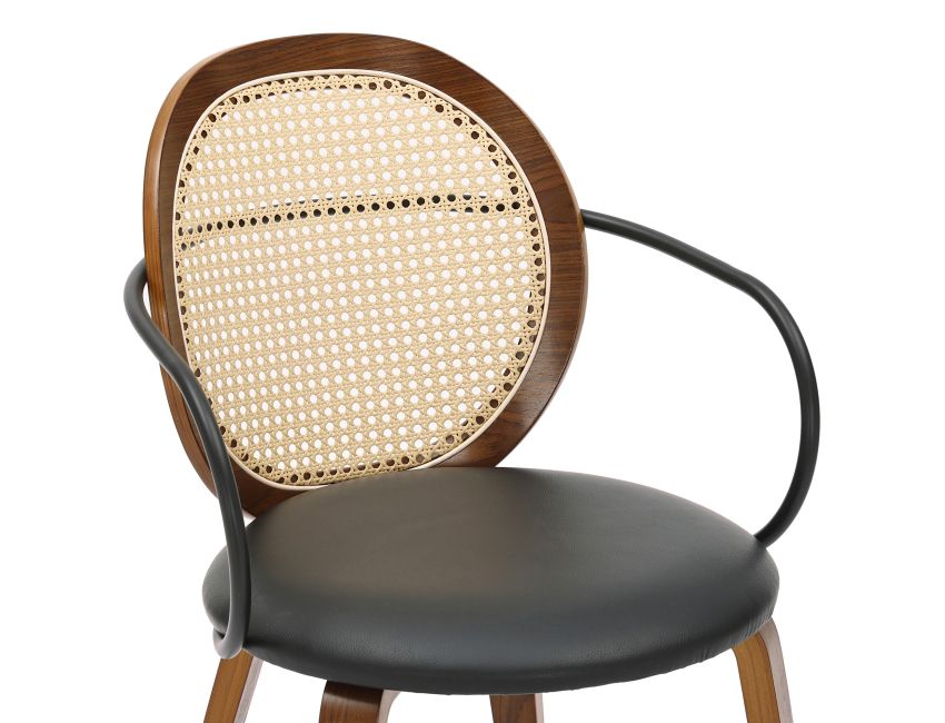 Orias Dining Chair, Set of 2 in Walnut and Black