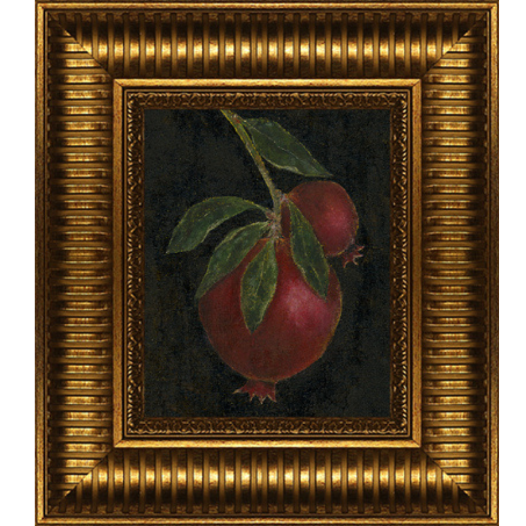 Ruby Pomegranate Framed Oil Print Painting