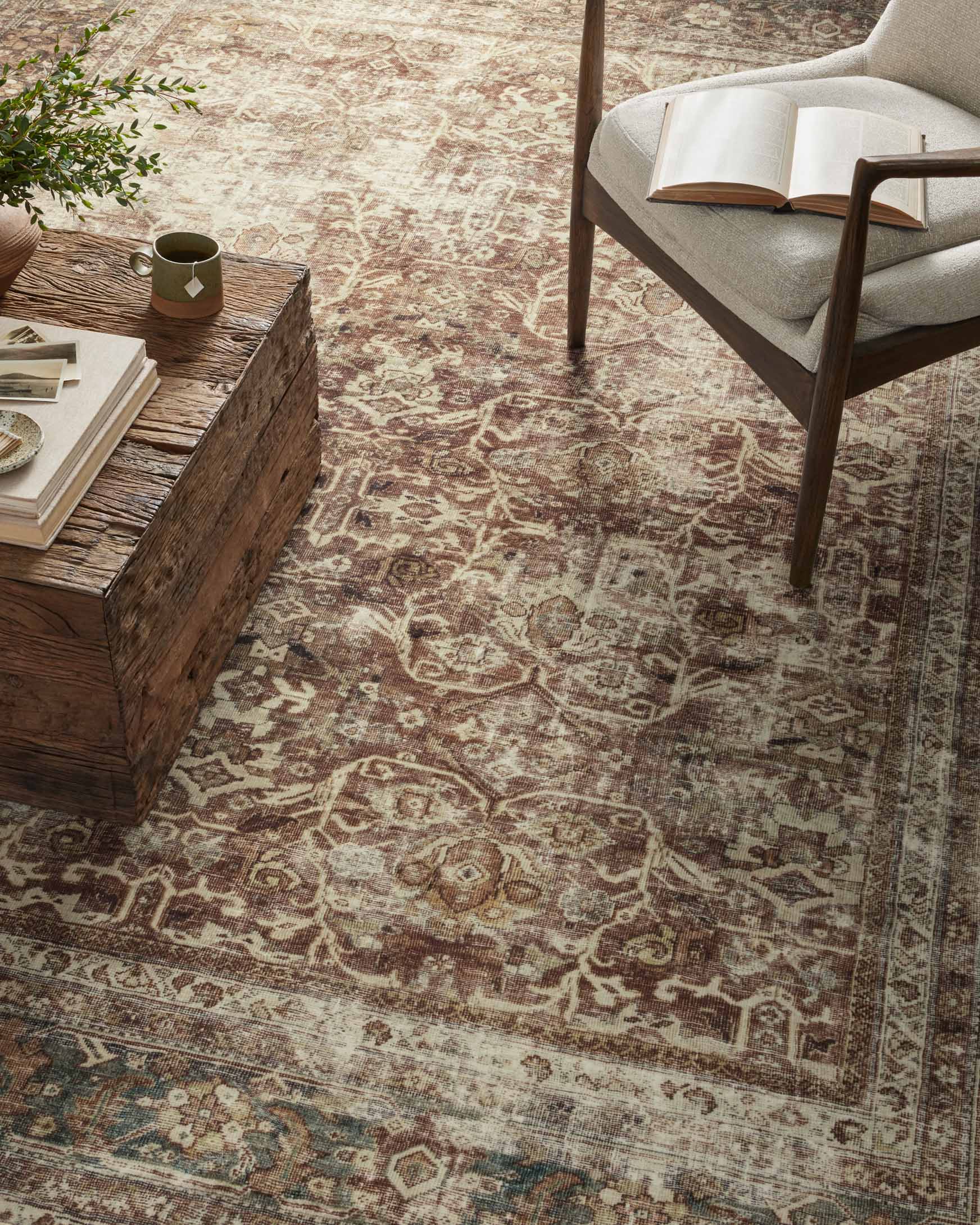 Washable Magnolia Home Sinclair Rust Lagoon Rug