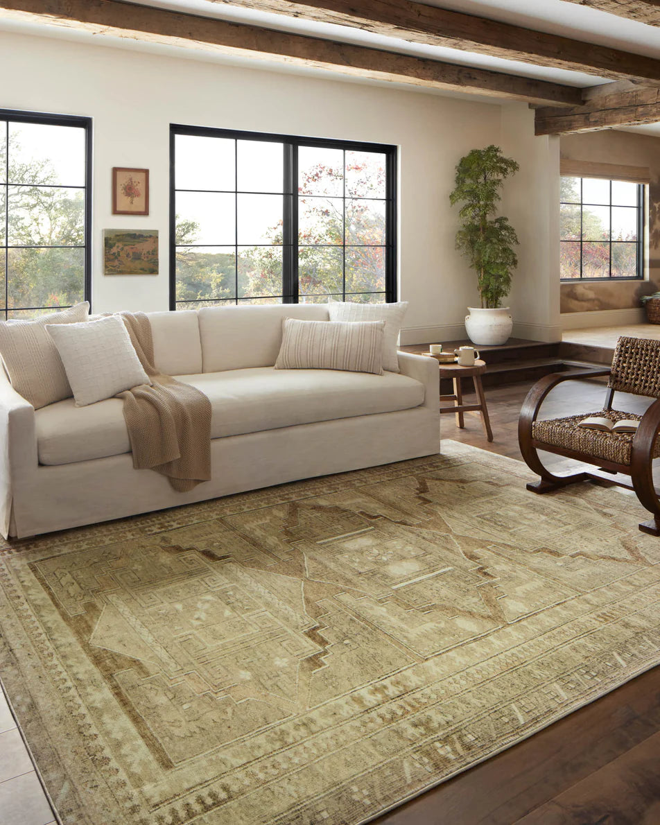 Washable Magnolia Home Sinclair Khaki Tobacco Rug