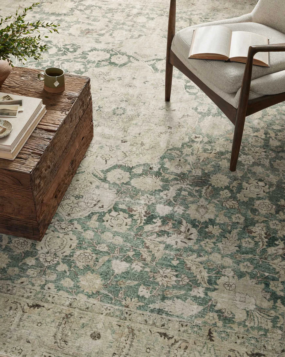 Washable Magnolia Home Sinclair Jade Sand Rug