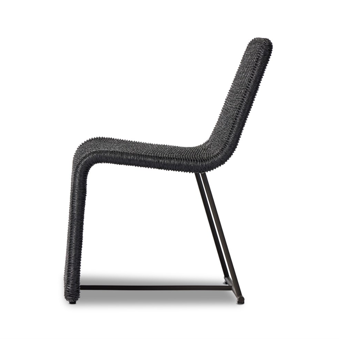 Branon Outdoor Black Hyacinth Dining Chair