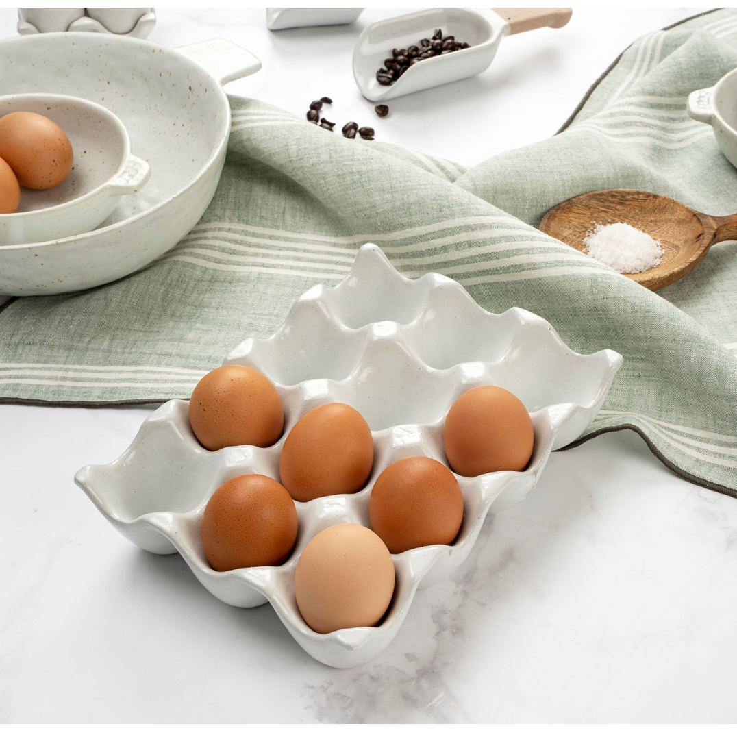 White Ceramic Egg Tray