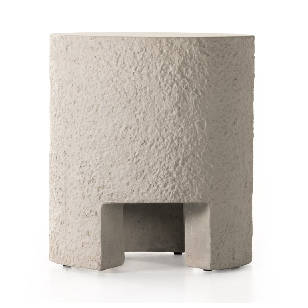 Kember White Outdoor End Table