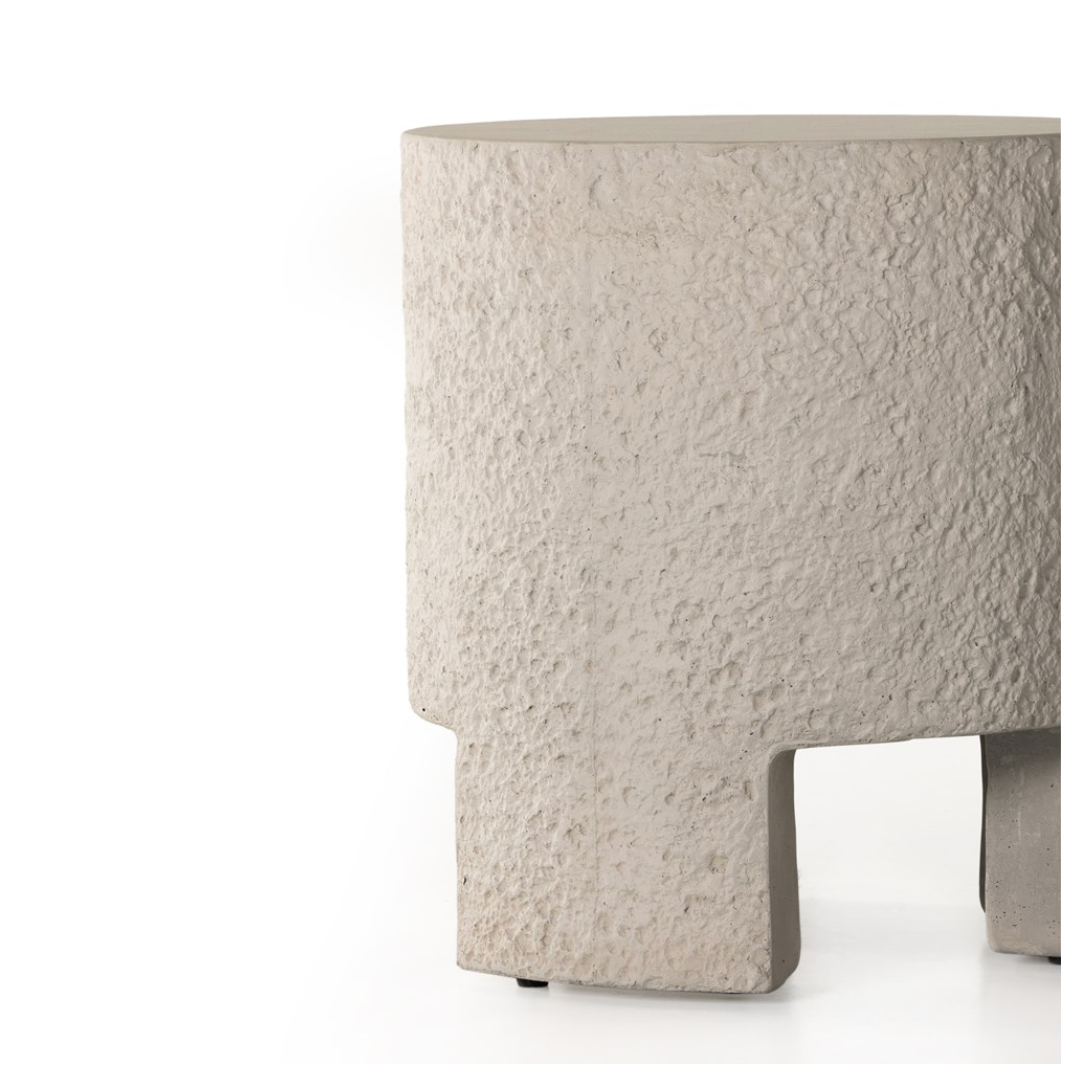 Kember White Outdoor End Table