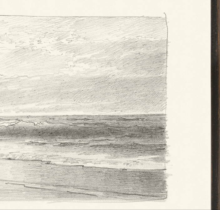 Graphite Seascape II Art Print by William Trost Richards c.1870