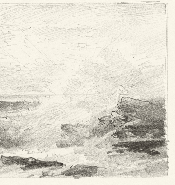 Graphite Seascape IV Art Print by William Trost Richards c.1870