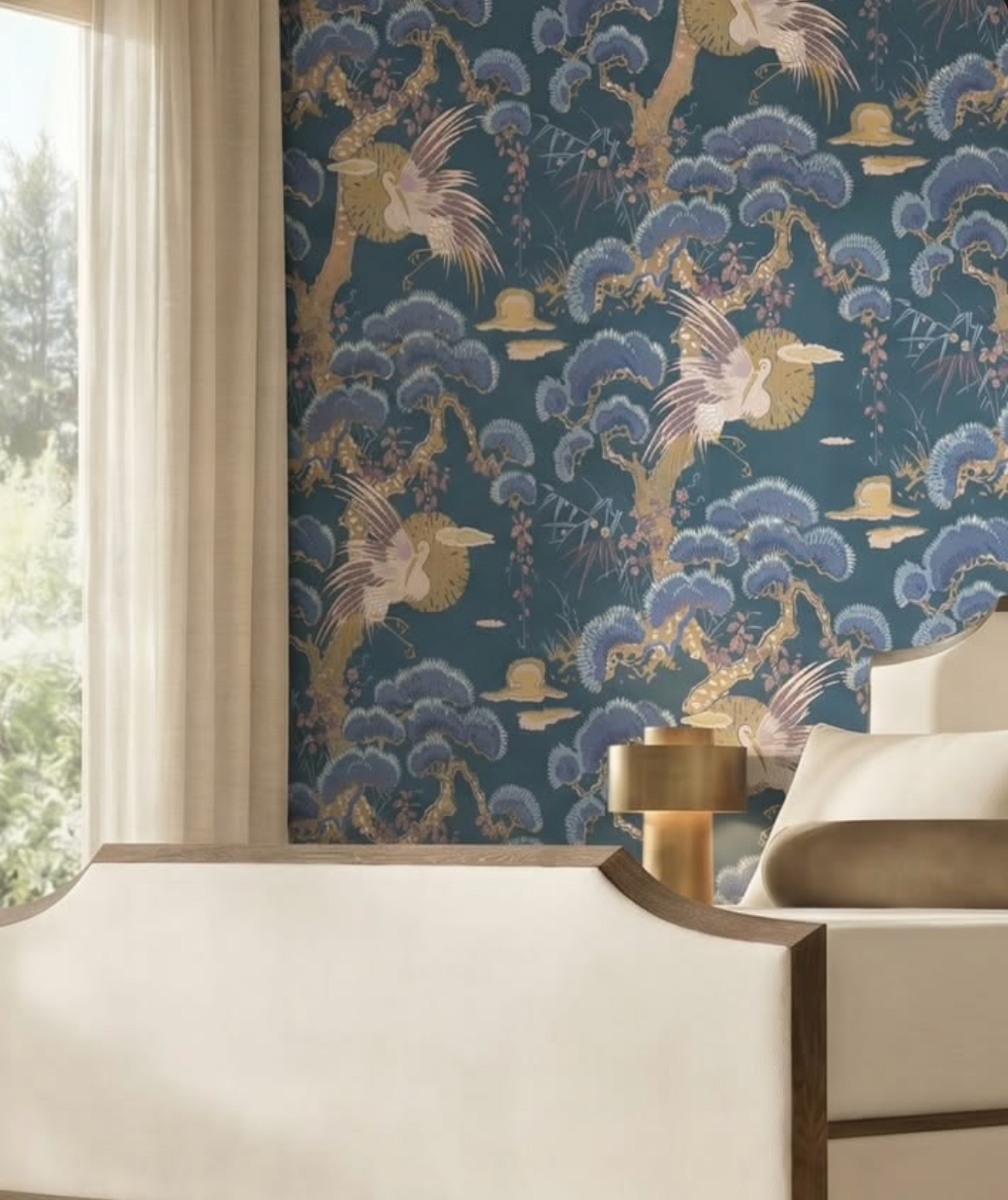 Vivid 3107 Chinoiserie Crane Wallpaper