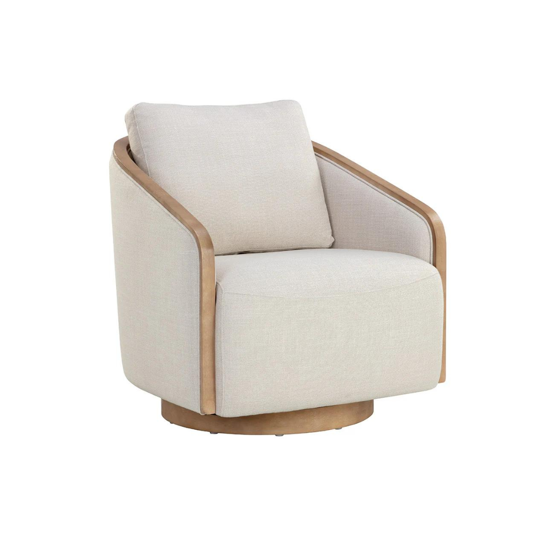 Tasia Linen Swivel Lounge Chair