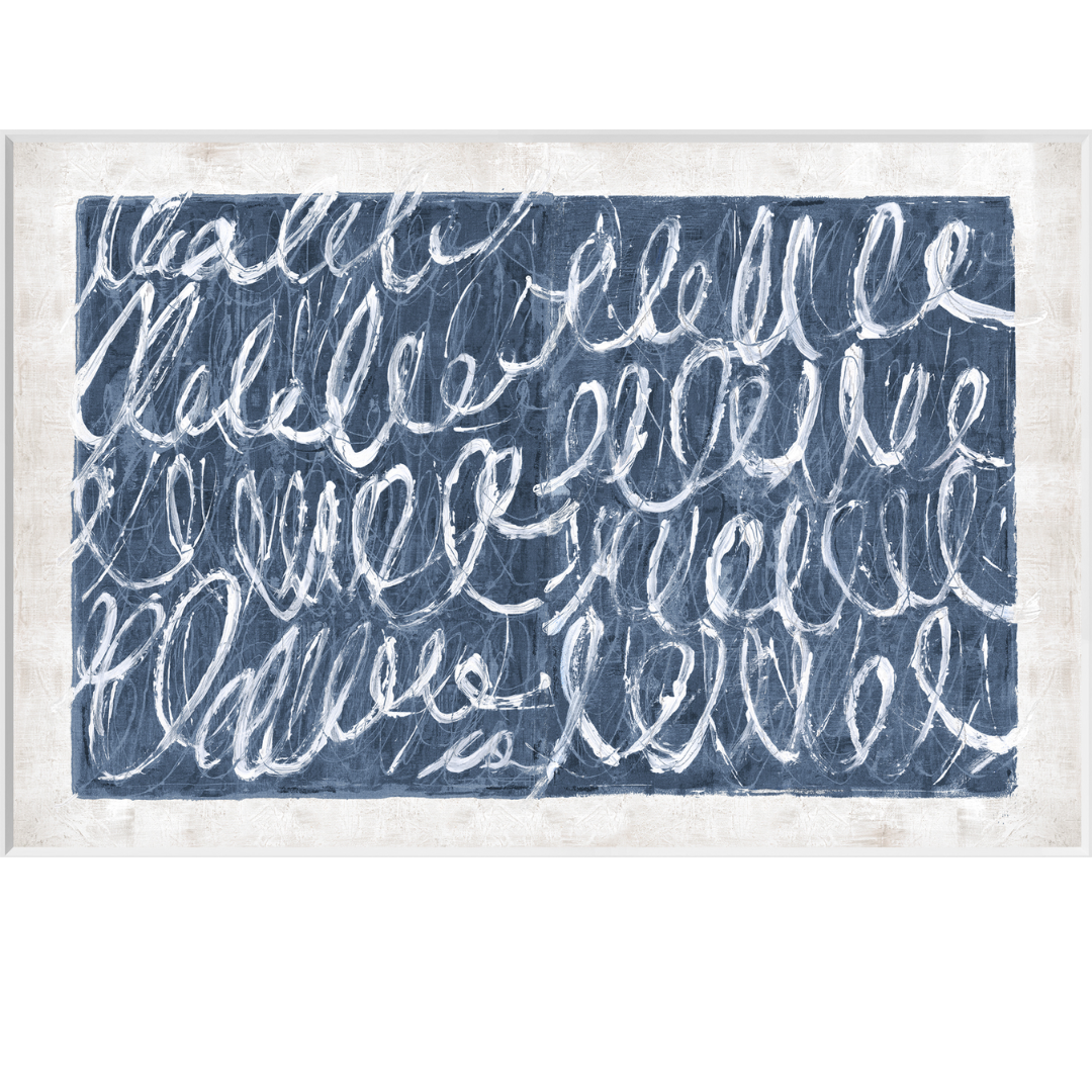 Twombly Script Blue Wall Art Print