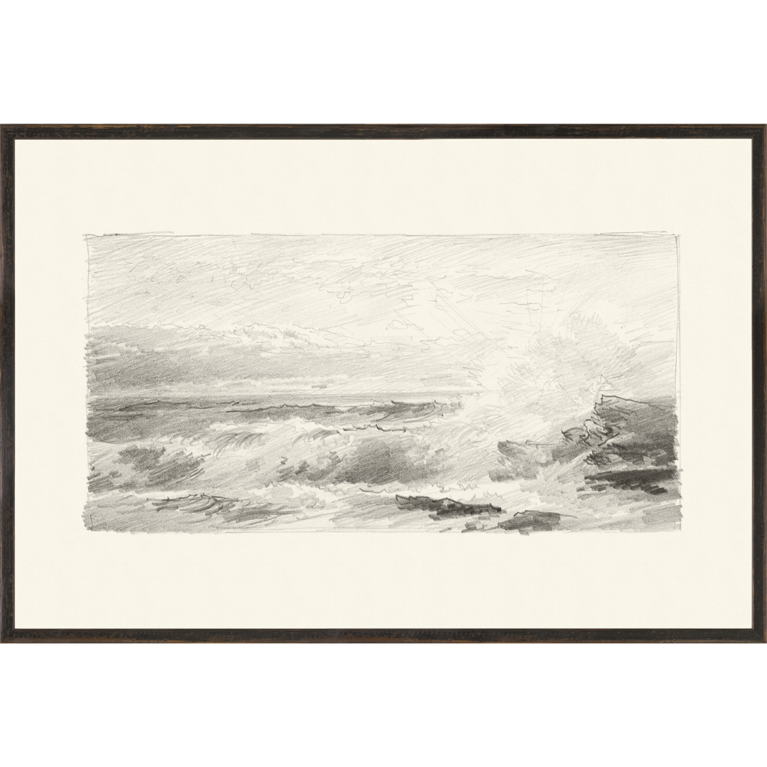 Graphite Seascape IV Art Print by William Trost Richards c.1870