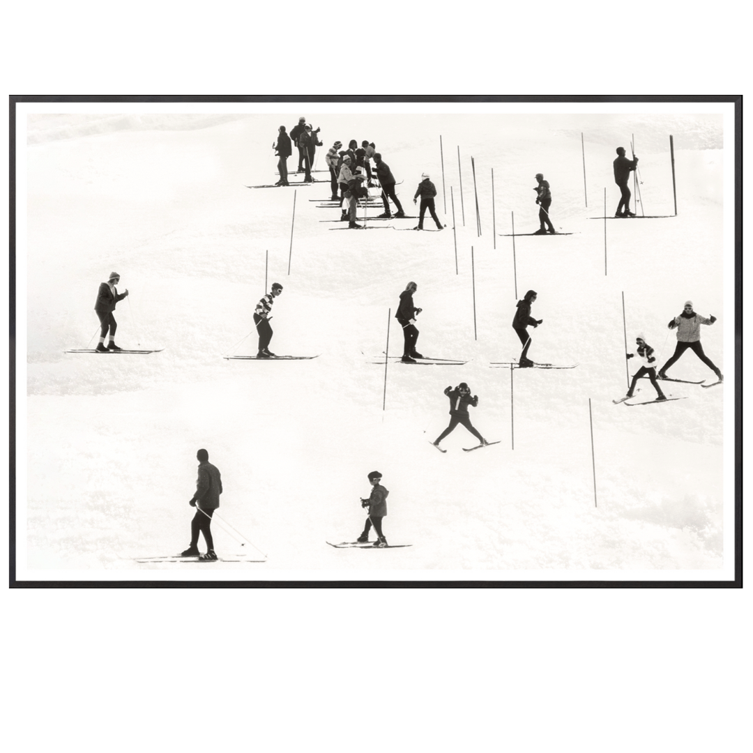 Ski Lesson c. 1966 Wall Art Print - Reimagine Designs