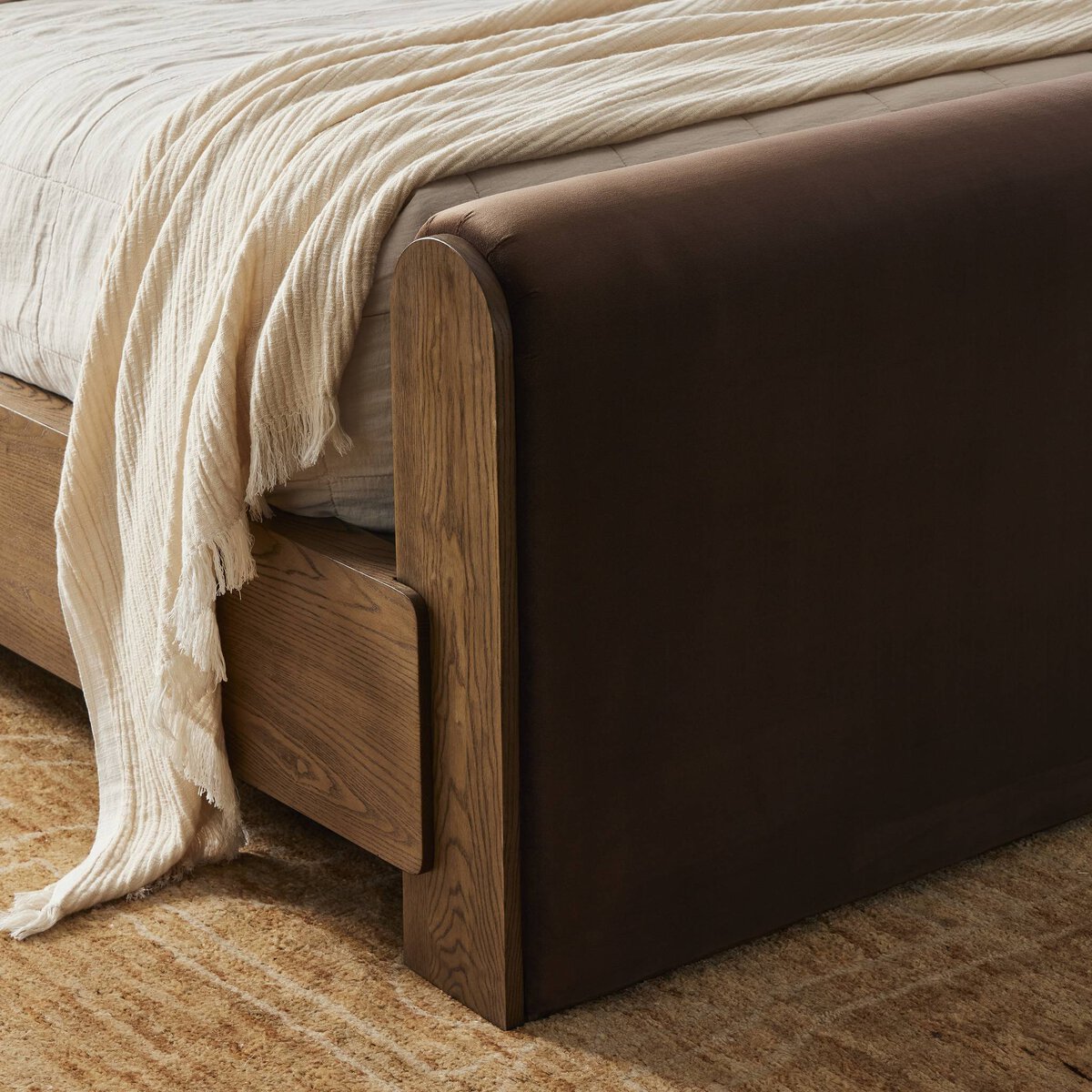 Sloane Velvet Cocoa Bed - Four Hands - Reimagine Designs 