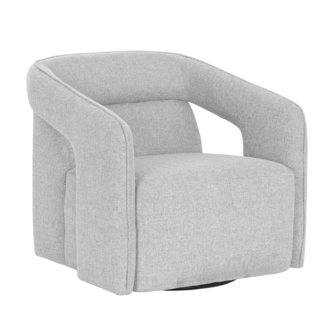 Kendrick Belfast Heather Grey Swivel Lounge Chair Reimagine Designs