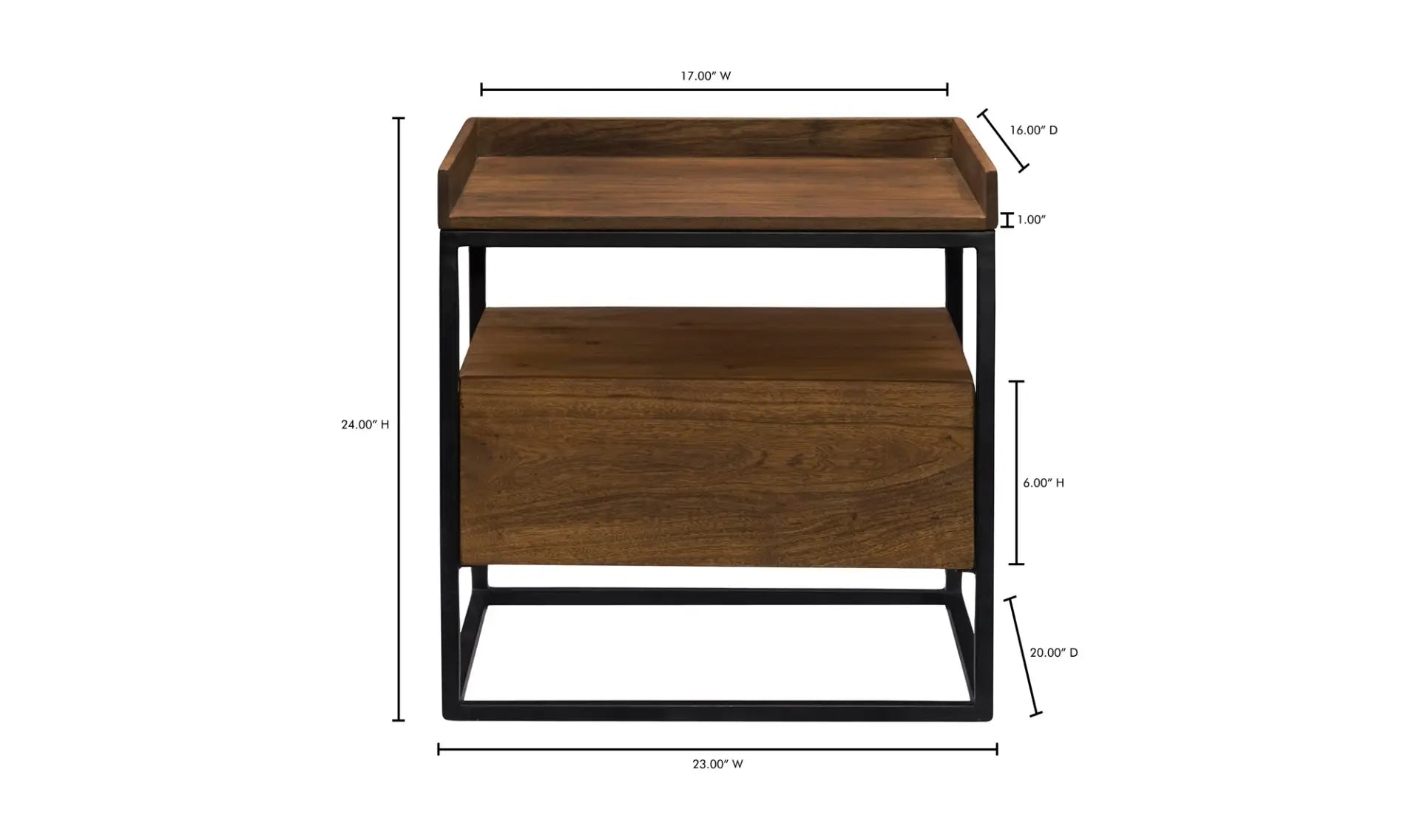 Vancouver Side Table Light Brown Dims