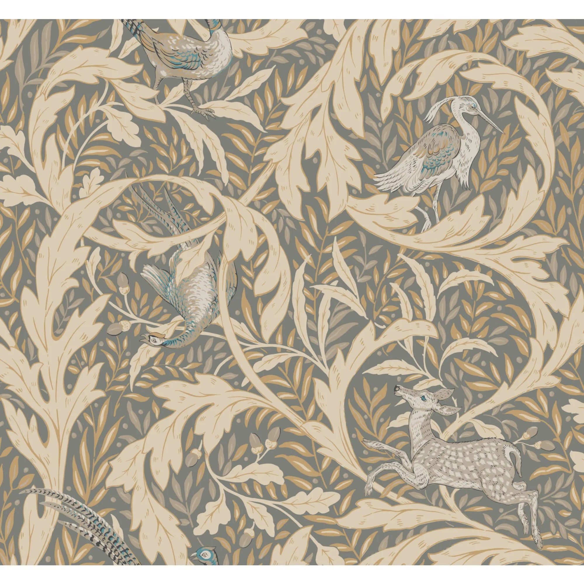 Ronald Redding Arts & Crafts Animal Wallpaper