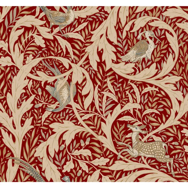 Ronald Redding Arts & Crafts Animal Wallpaper