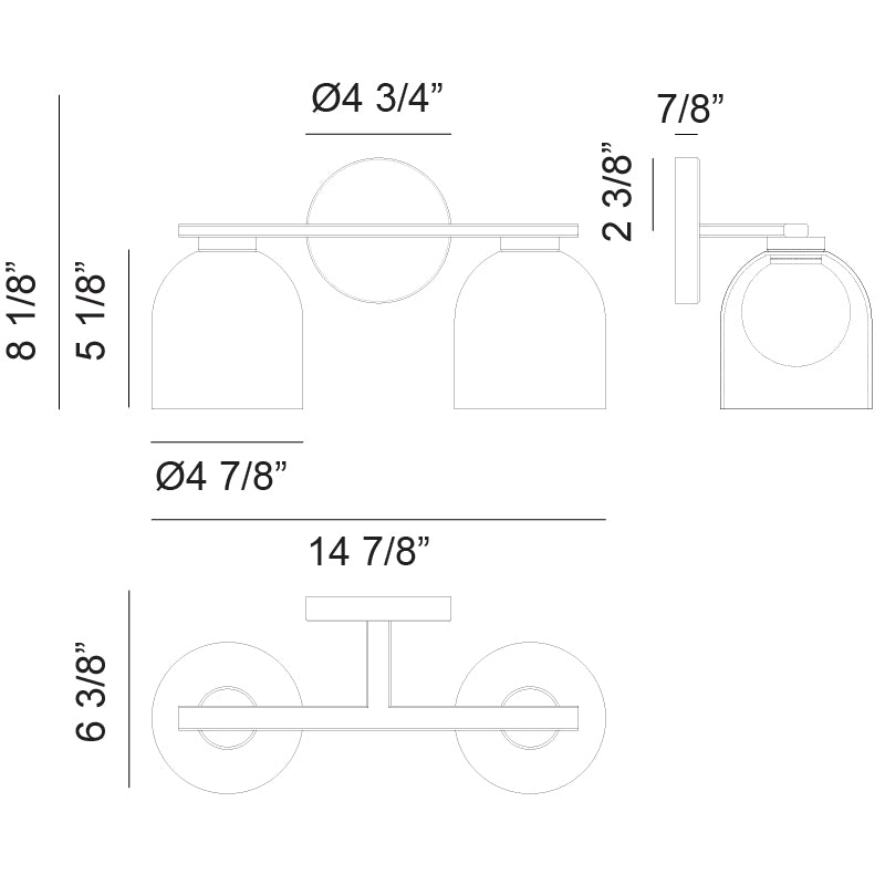 Matteo Derbishone 2-Light Wall Sconce Collection