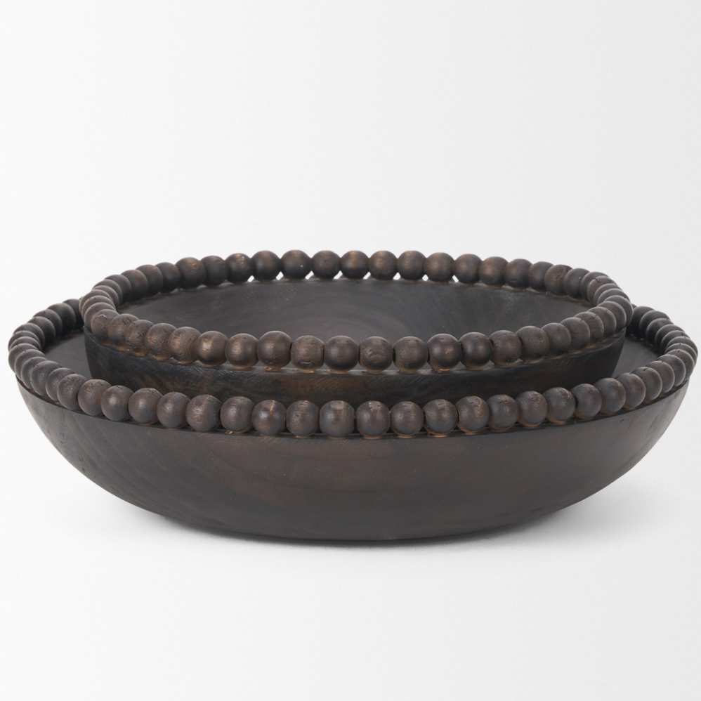 Wendell Beaded Wood Bowls Close Reimagine Designs