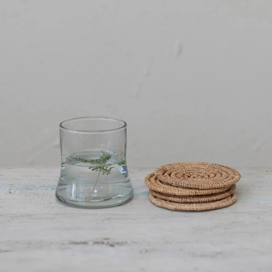 Hand-Woven Palm Coasters, Set of 4