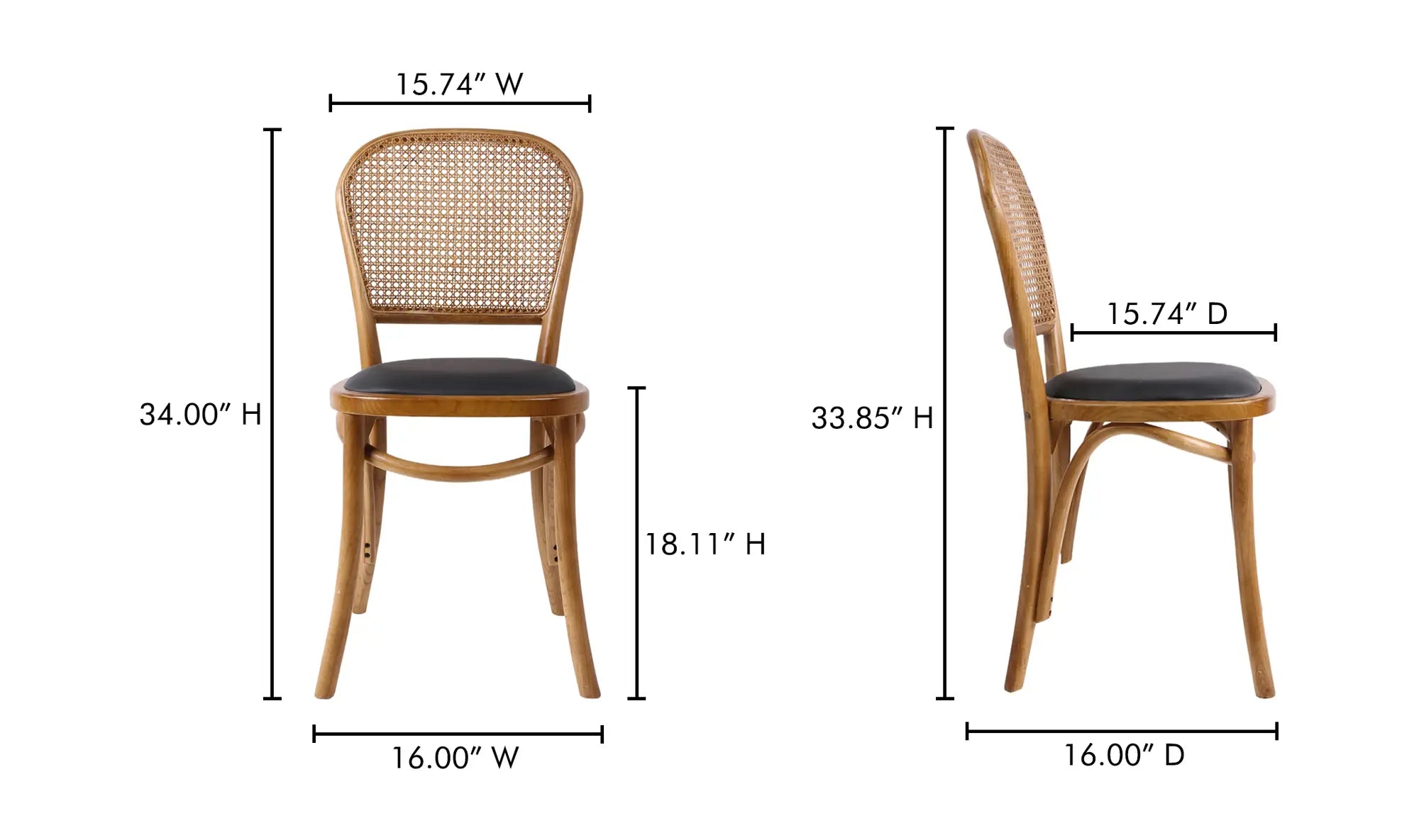 Bedford Dining Chair Light Brown, Set Of Two