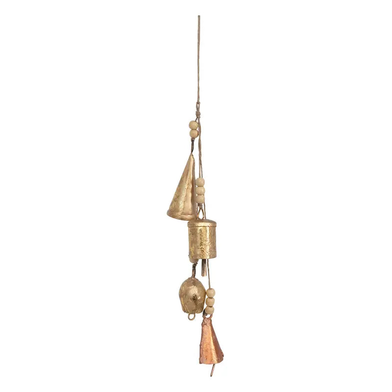 Distressed Copper and Gold Finish Metal Bell Cluster