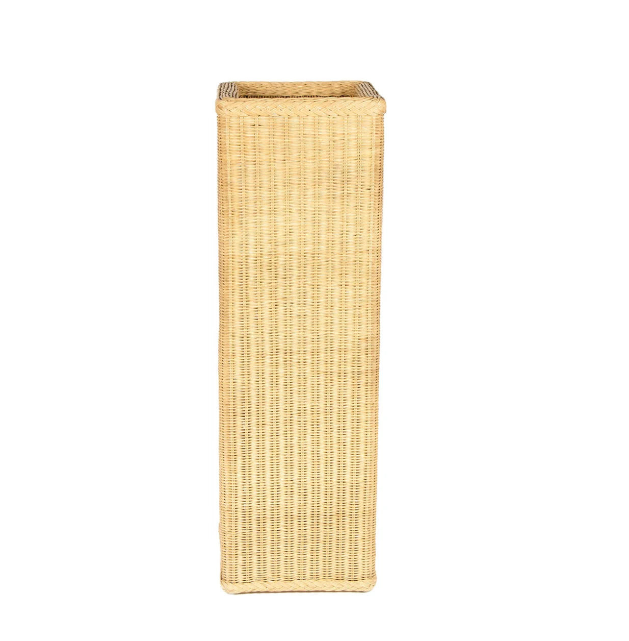 Braided Rattan Urn Planter & Pedestal Stand