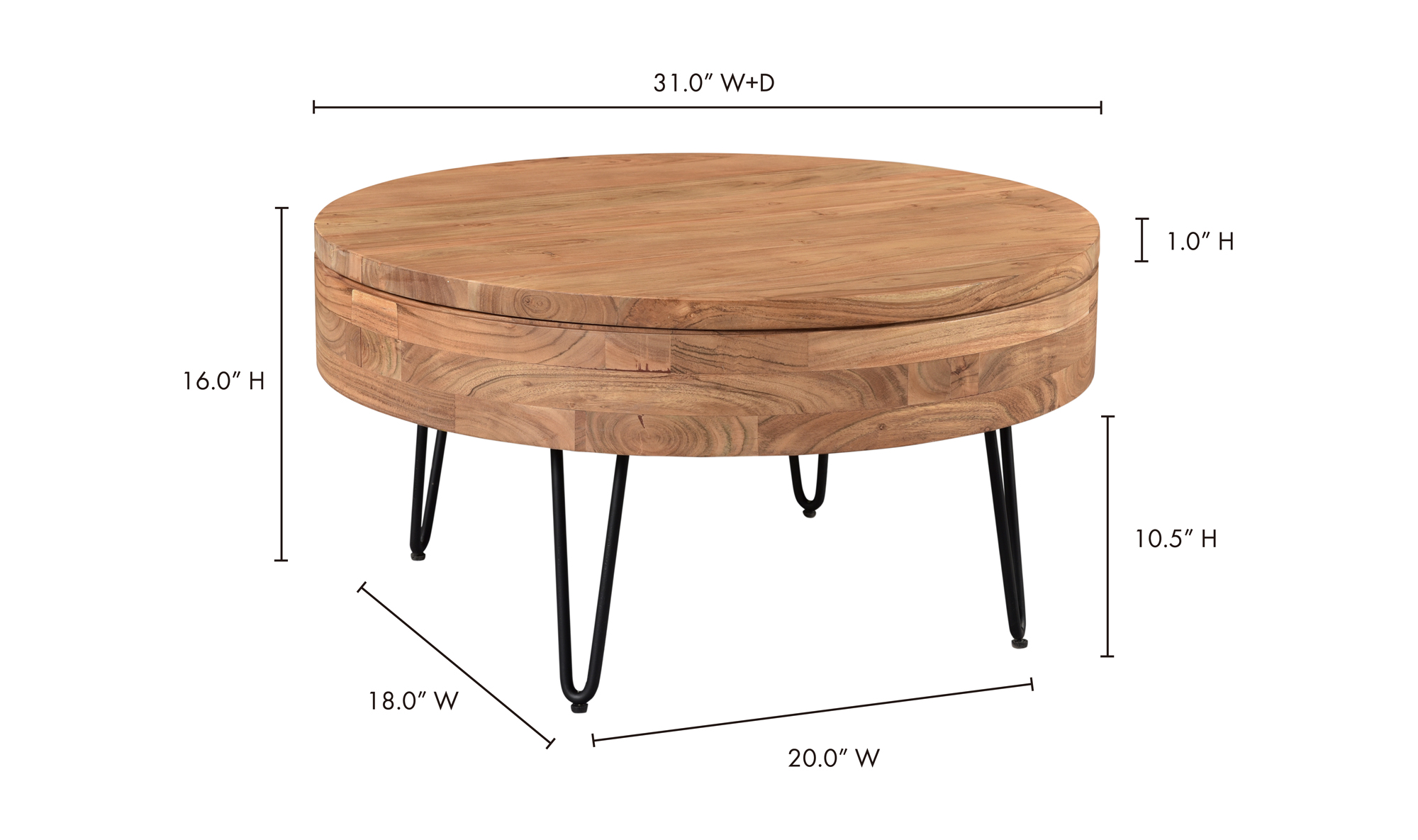 Privado Storage Coffee Table Natural - Reimagine Designs