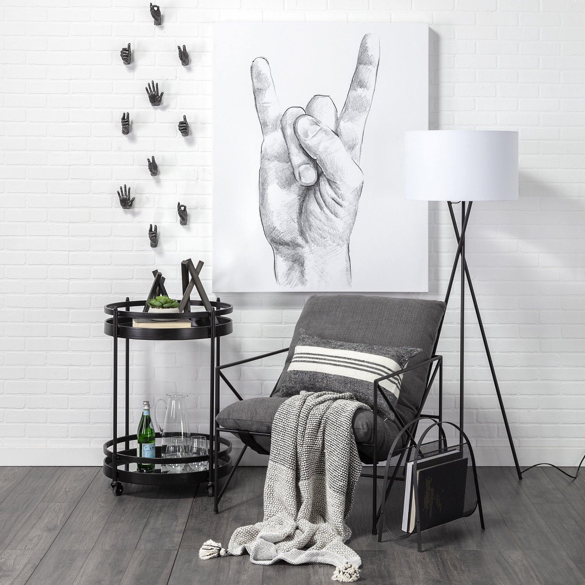 Leonidas Metal Frame Accent Chair, Grey - Reimagine Designs - Armchair, new