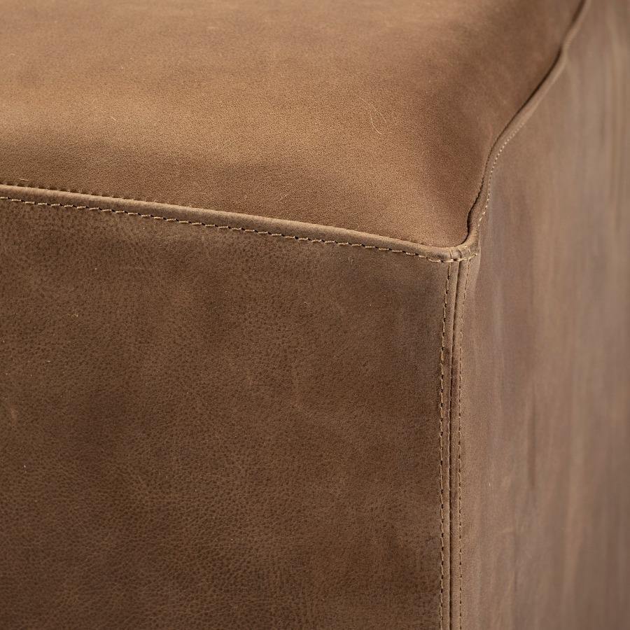 Minara Leather Ottoman - Reimagine Designs - coffee table, new, ottoman