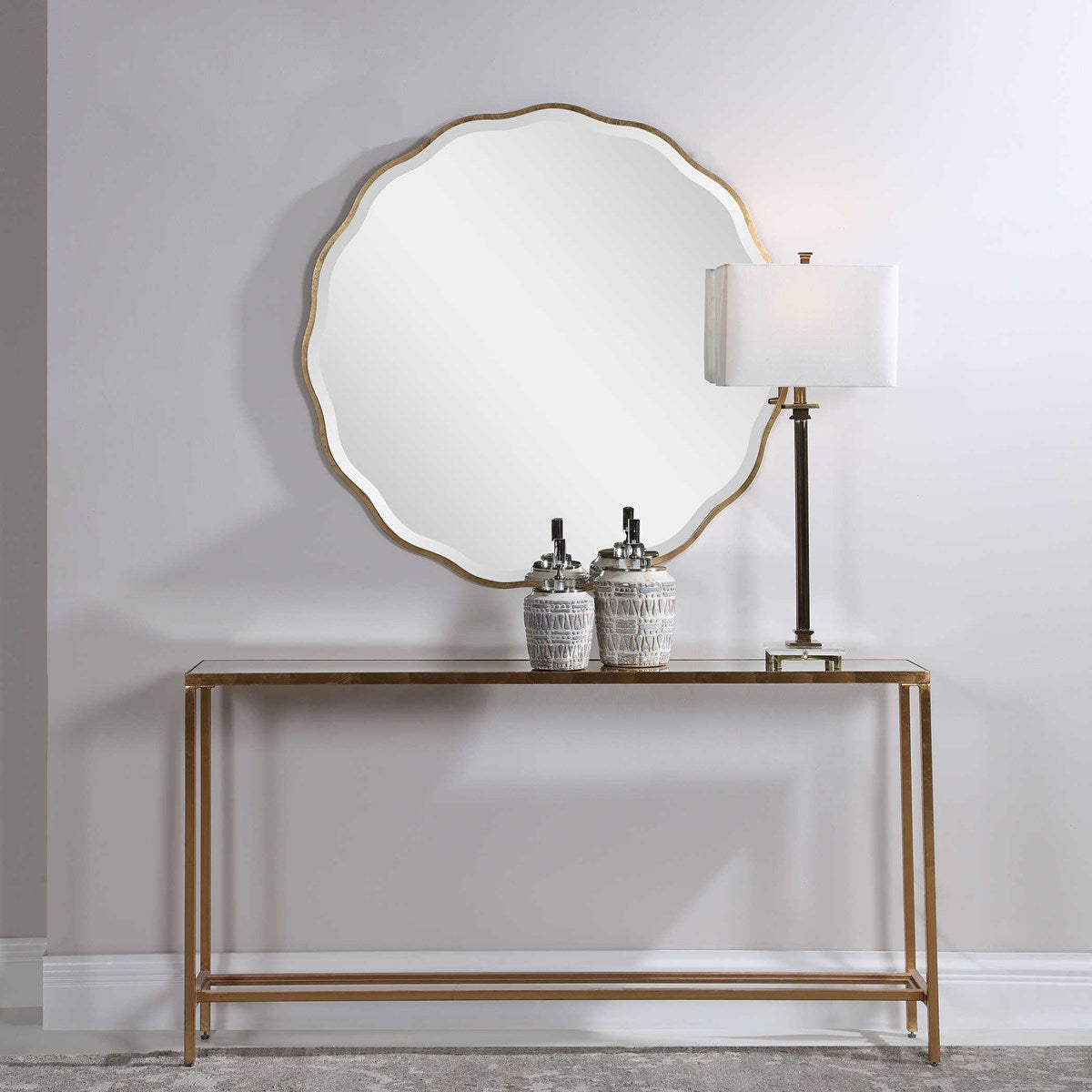 Aneta Round Gold Mirror