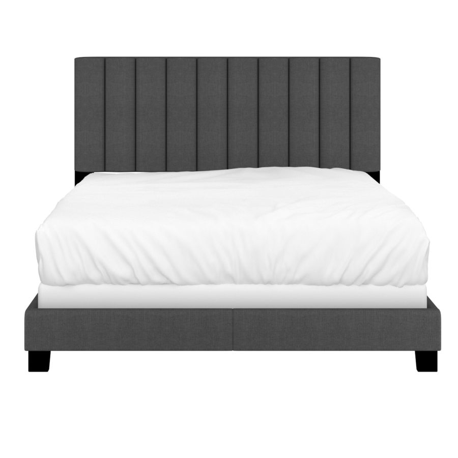 Jedd Vertical panel tufting Charcoal Bed