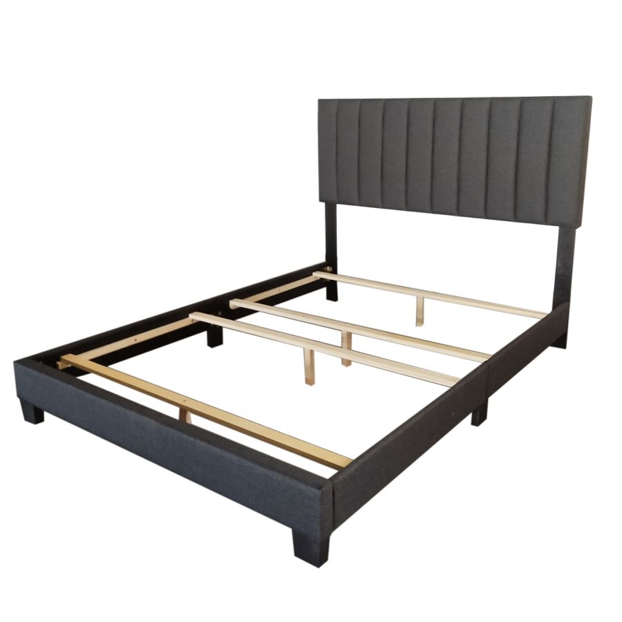 Jedd Vertical panel tufting Charcoal Bed