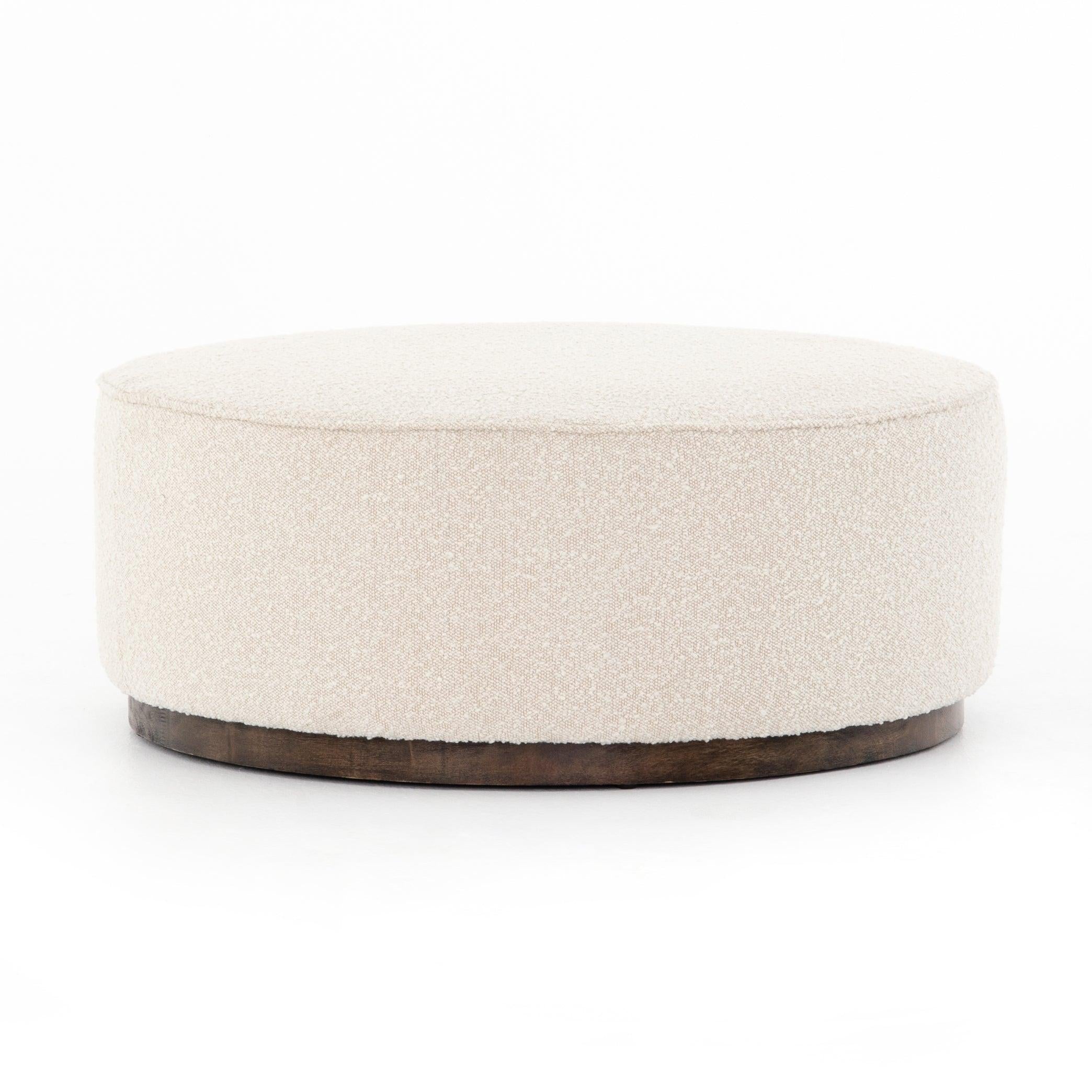 Sinclair Large Round Ottoman, Knoll Natural - Reimagine Designs - coffee table, new, ottoman