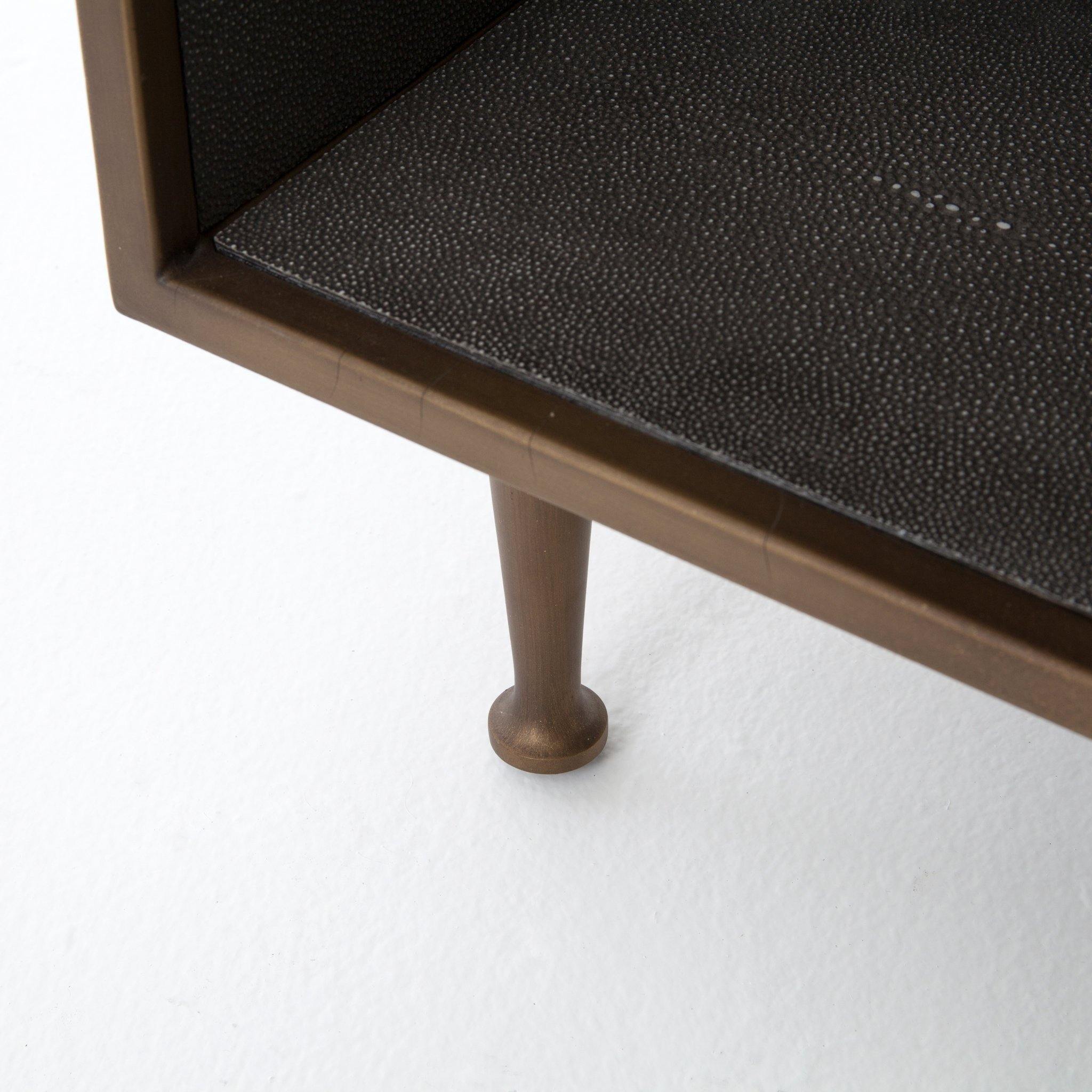 SHAGREEN BEDSIDE TABLE, GREY - Reimagine Designs - Nightstand