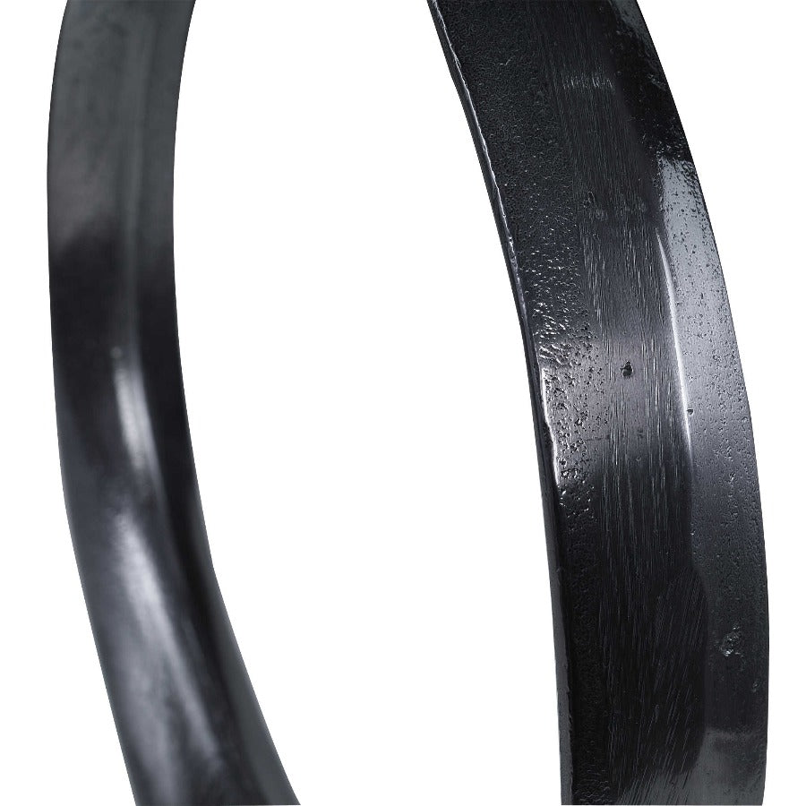 Orbits Black Nickel Ring Sculptures, Set of 2