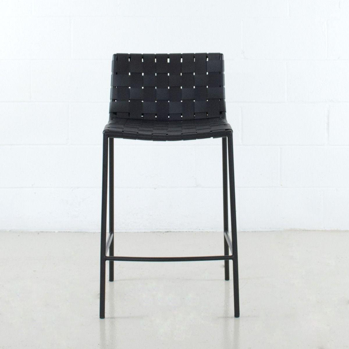 Soho Black Leather Strap Stool - Reimagine Designs - Bar + Counter Stools, new, stool
