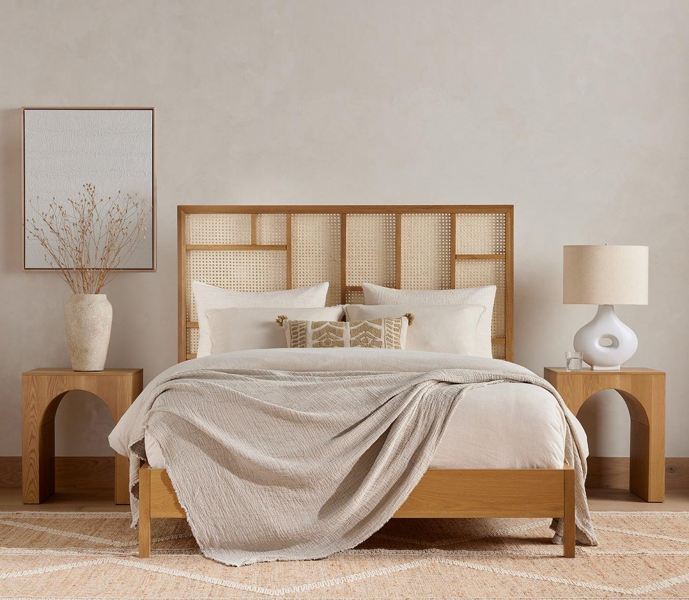 JUNE NATURAL OAK BED - Reimagine Designs - bed, new