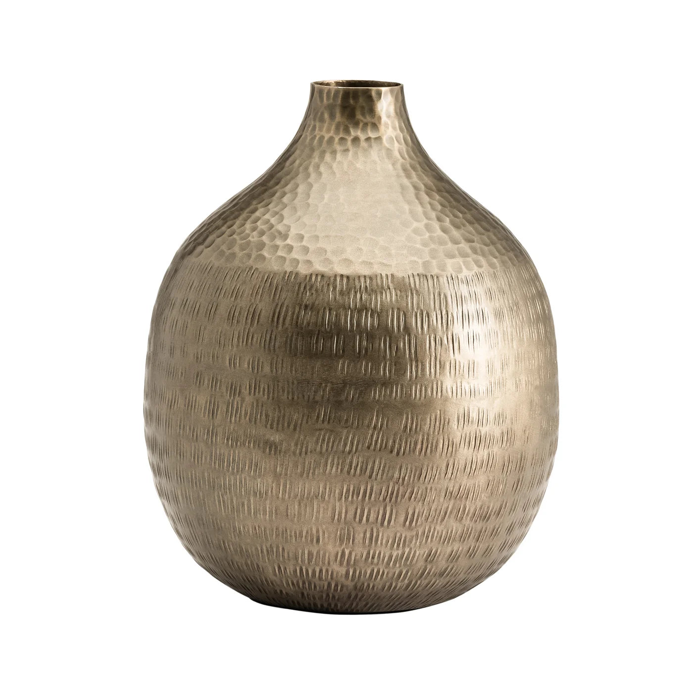 Makira Hammered Antique Brass Gourd Vase