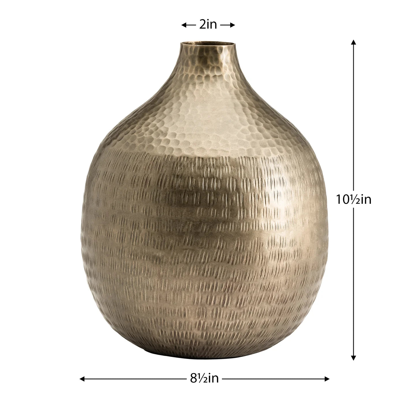 Makira Hammered Antique Brass Gourd Vase