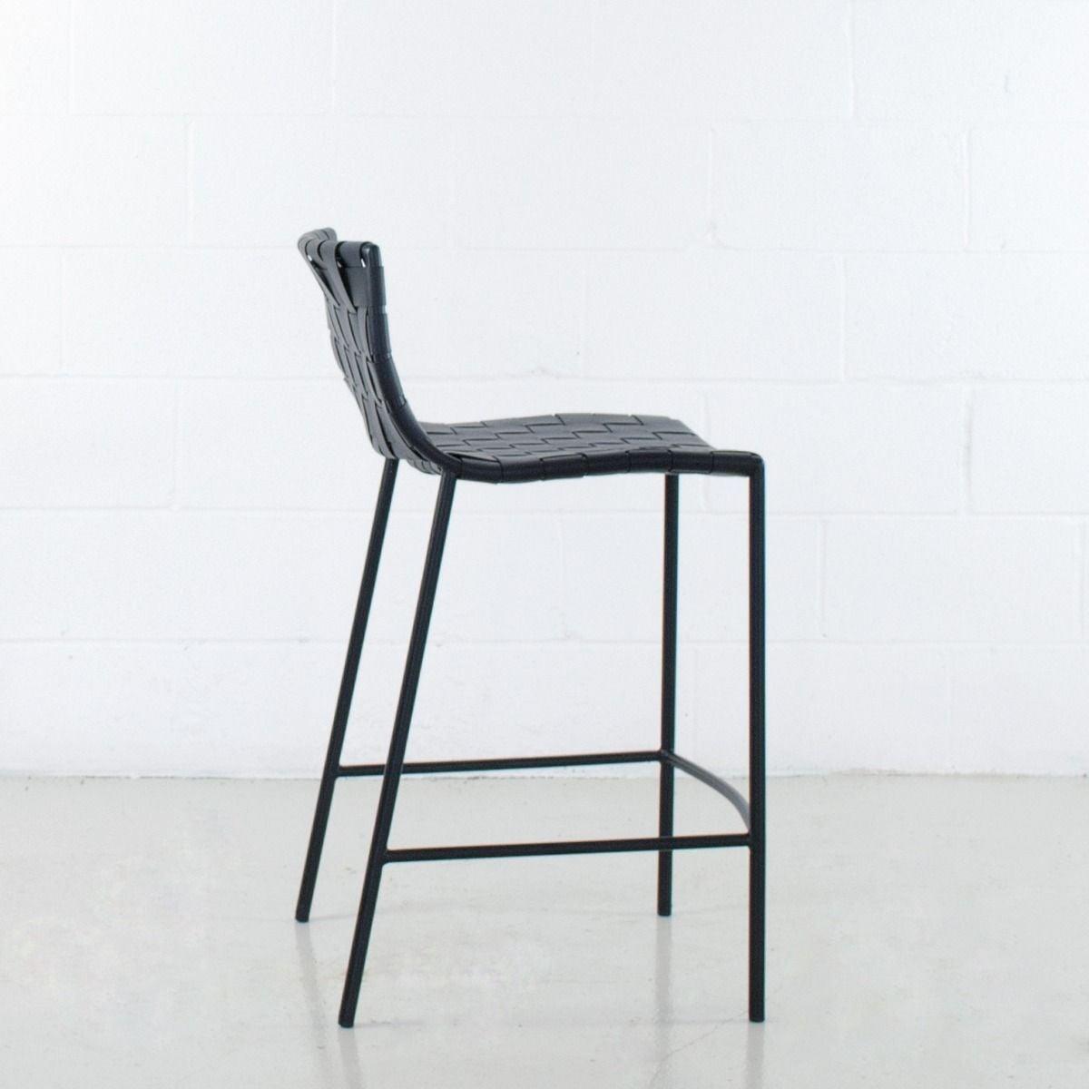 Soho Black Leather Strap Stool - Reimagine Designs - Bar + Counter Stools, new, stool