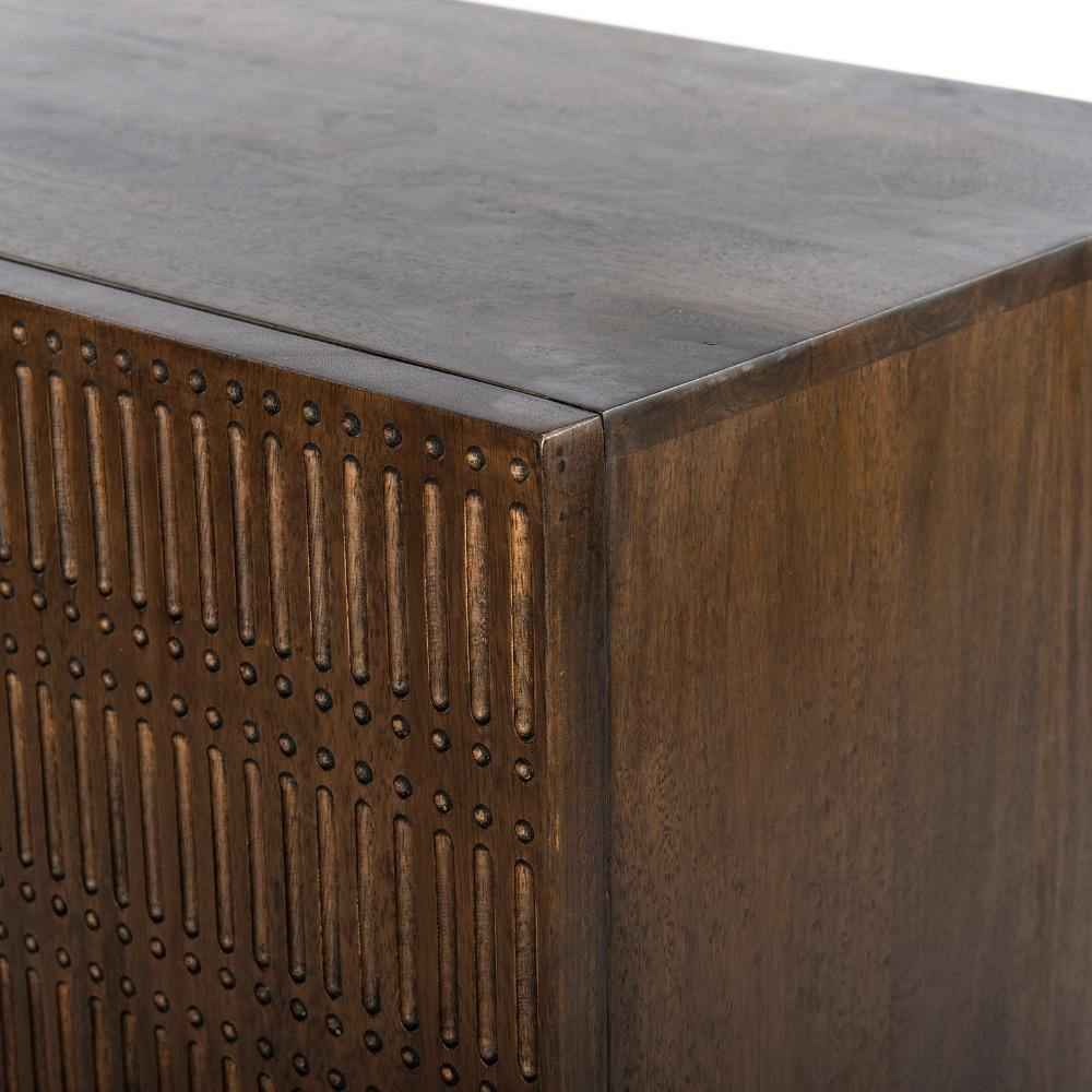 Kelby Carved Vintage Brown Nightstand - Reimagine Designs - Nightstand, nightstands