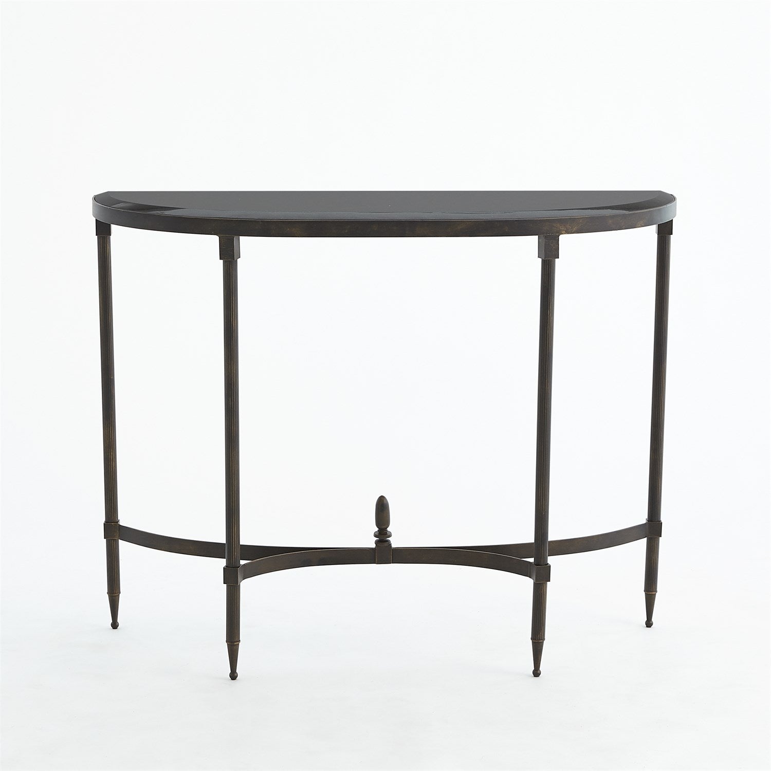 Fluted Iron and Granite Top Collection Console