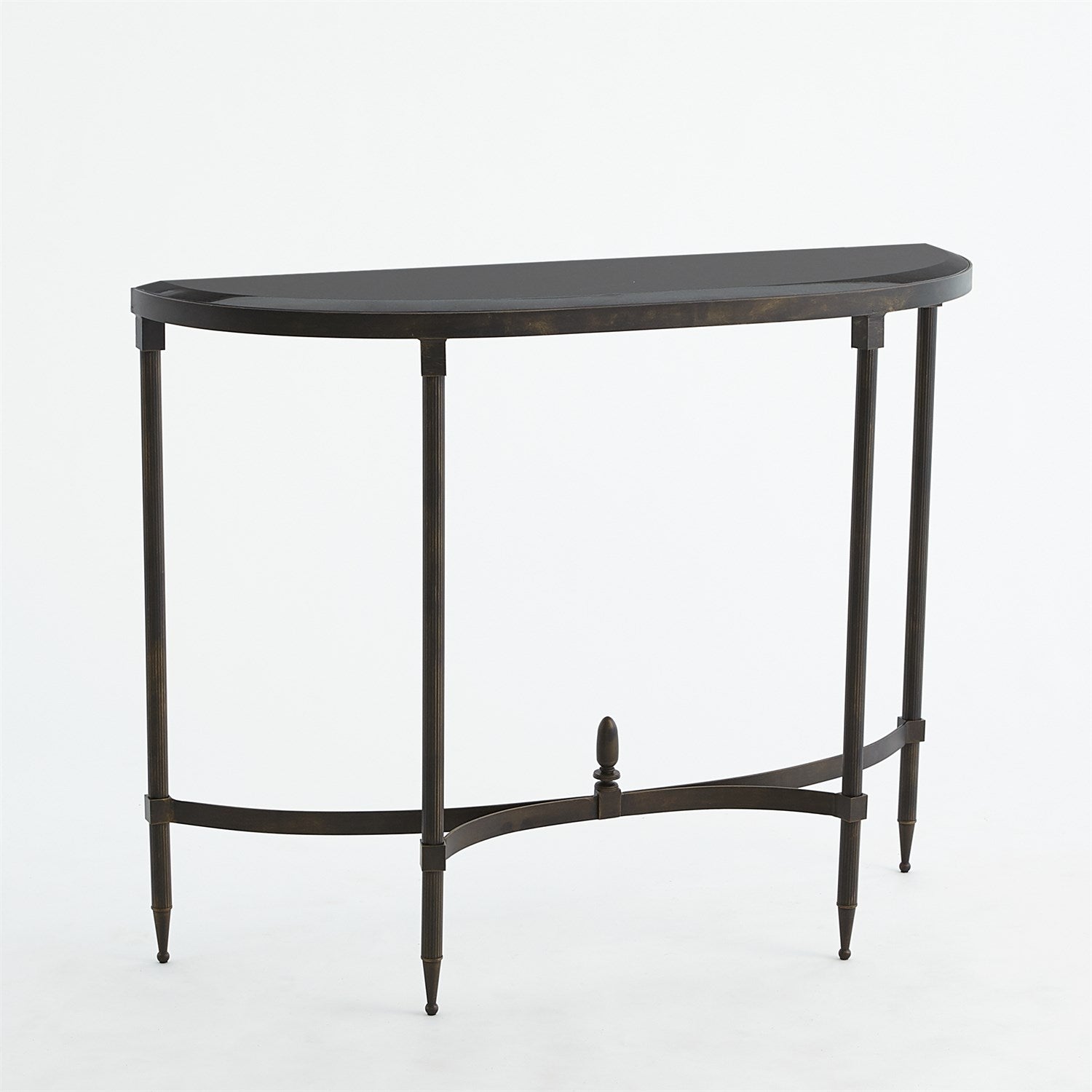 Fluted Iron and Granite Top Collection Console