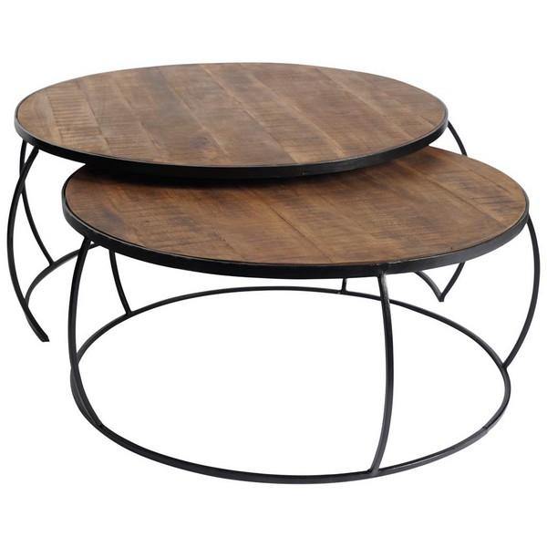 Clapp Nesting Wood Coffee Tables, Aged - Reimagine Designs - 