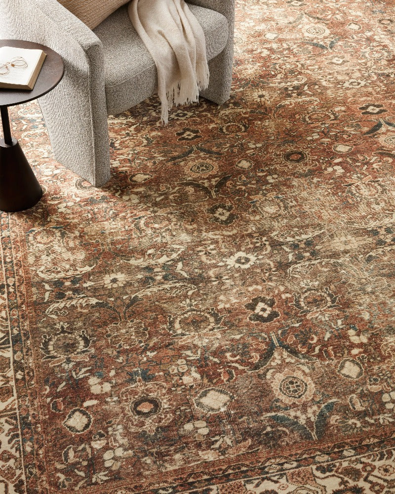 Washable Magnolia Home Banks Brick Ivory Rug