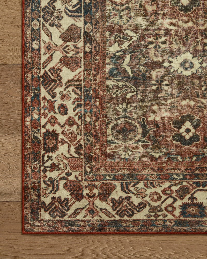 Washable Magnolia Home Banks Brick Ivory Rug