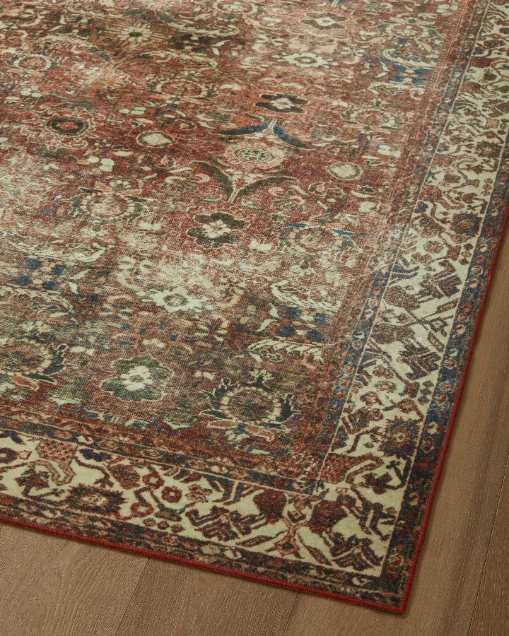 Washable Magnolia Home Banks Brick Ivory Rug