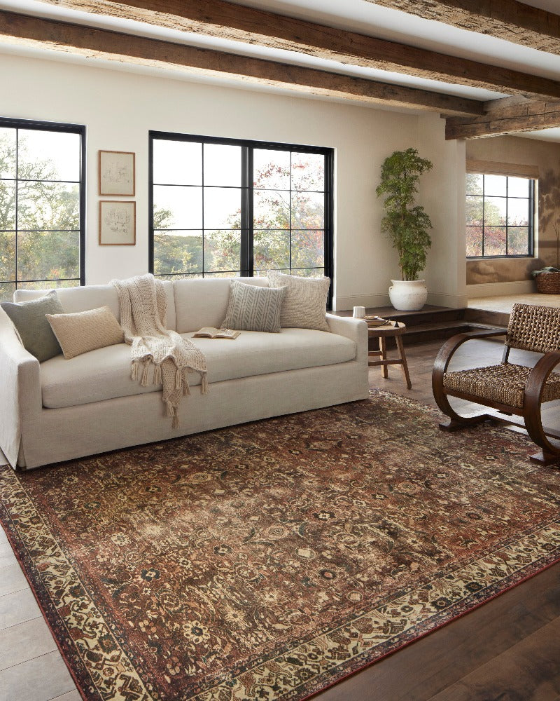 Washable Magnolia Home Banks Brick Ivory Rug